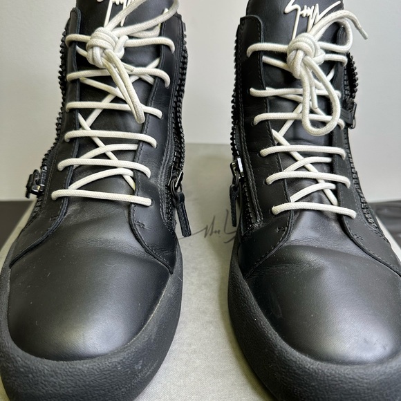 Men’s Giuseppe Zanotti Black Leather Sneakers Size 44 With Box. - Picture 13 of 13